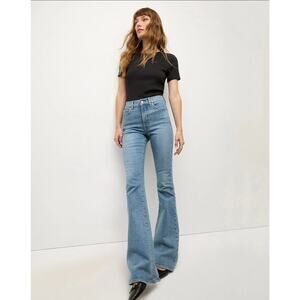 VERONICA BEARD Beverly Skinny Flare High Rise Denim Jeans Blue Wash Sz 32